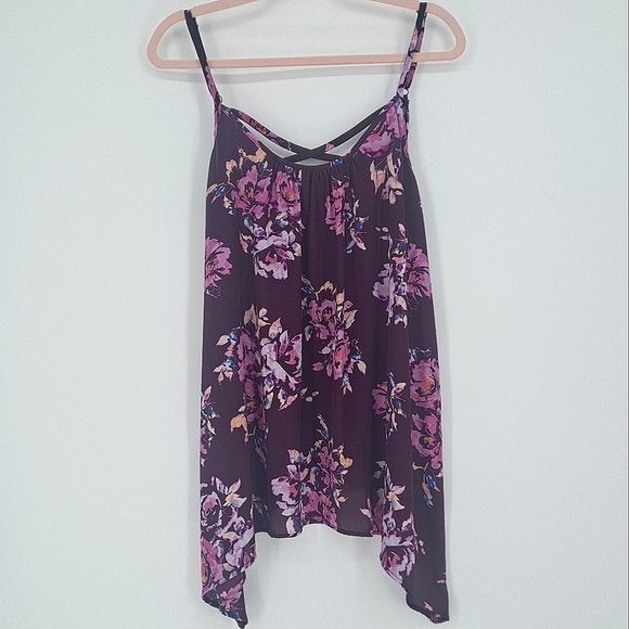 💜 2/$36 💜Torrid Plum Floral Cami w/Crisscross Back 2x - Picture 12 of 12